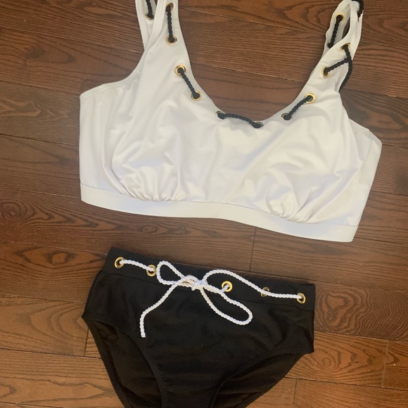 Swimsuits For All Other - black & white • knotty bikini with underwire